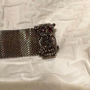 Silver Mesh Owl Bracelet